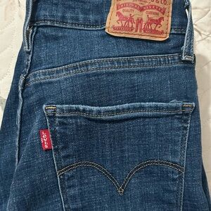 721 high rise skinny Levi's Women's Dark Blue Denim Jeans